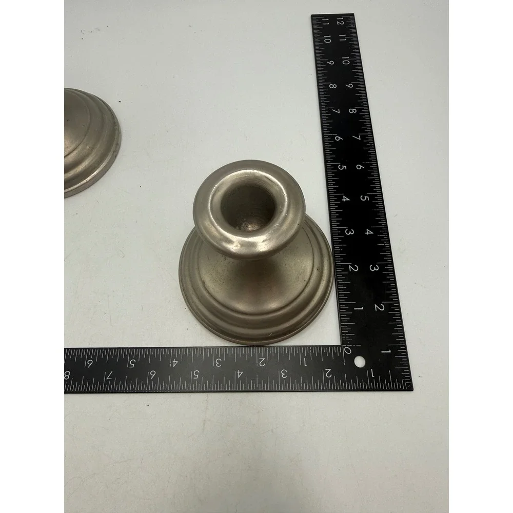 Vintage FB Rogers Provincetown Pewterlite Candlestick Holders Pair Taunton Mass